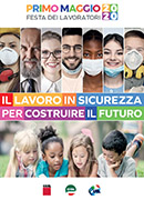 Manifesto 2020 unitario CGIL CISL UIL. Per la prima volta il 1&deg; maggio 2020, causa pandemia, senza manifestazioni di piazza.